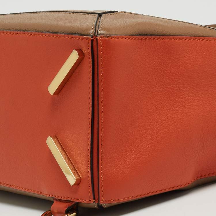 Pre Owned Loewe Brown Leather Small Puzzle Shoulder Bag