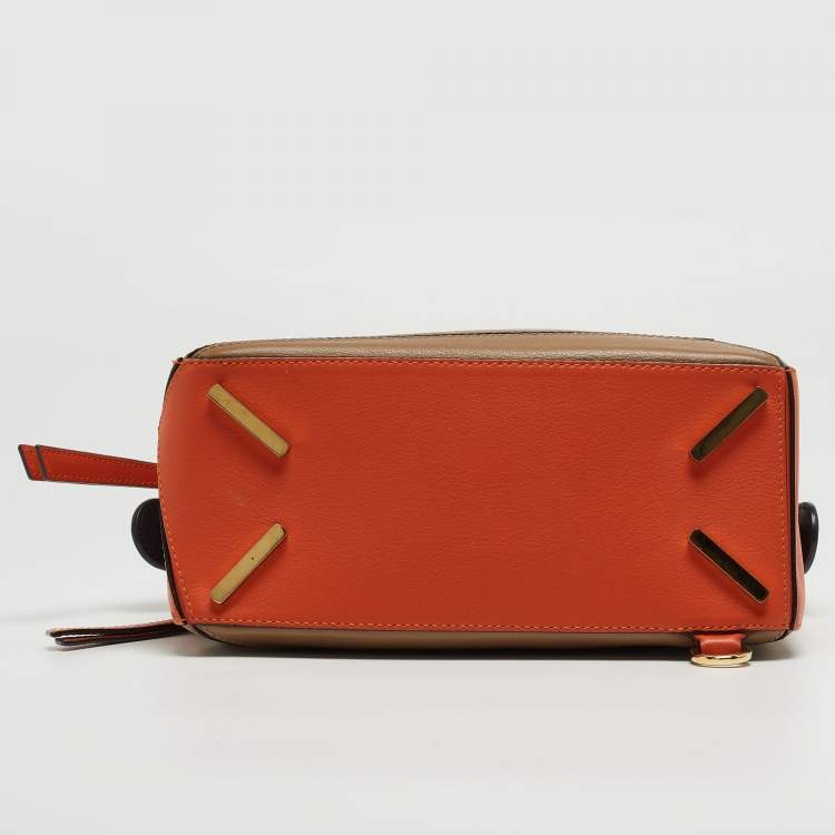 Pre Owned Loewe Brown Leather Small Puzzle Shoulder Bag