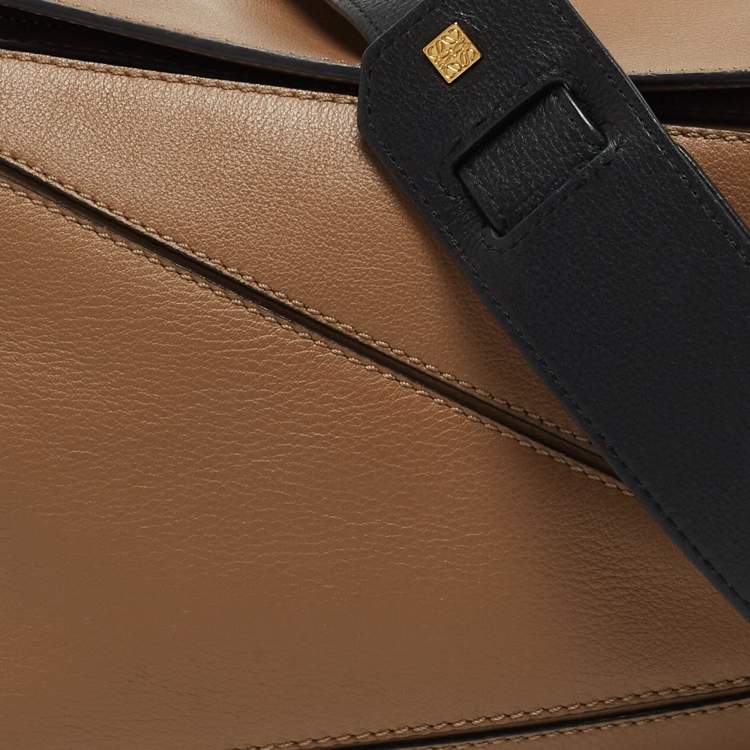 Pre Owned Loewe Brown Leather Small Puzzle Shoulder Bag
