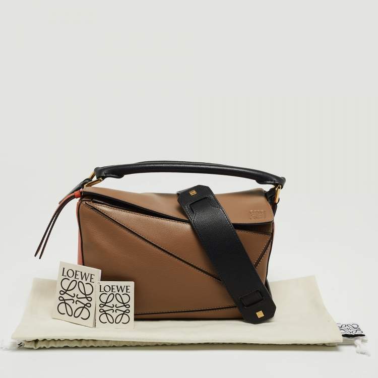 Pre Owned Loewe Brown Leather Small Puzzle Shoulder Bag