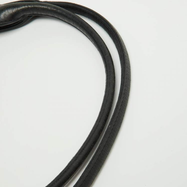 Pre Owned Loewe Black Leather Drawstring Hobo