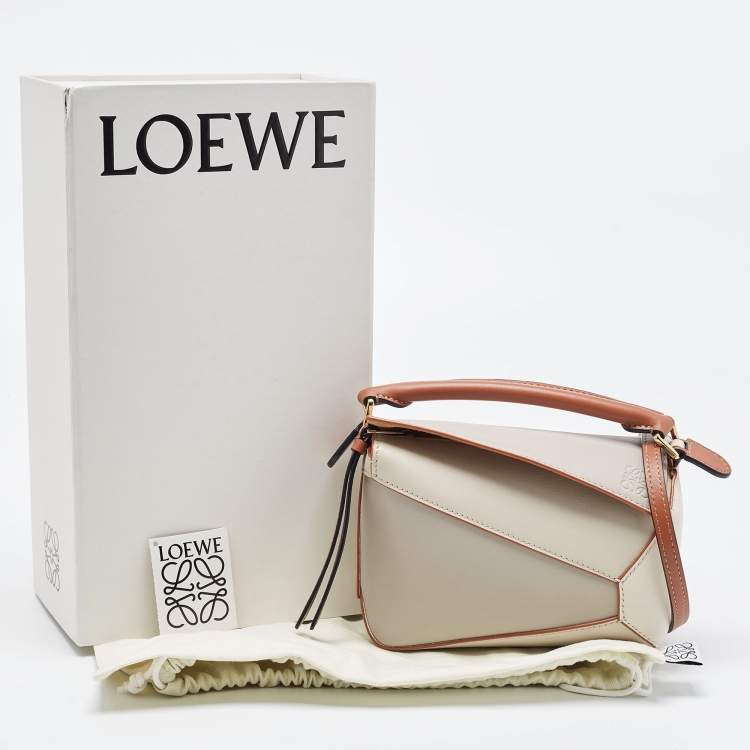Pre Owned Loewe Multicolor Leather Mini Puzzle Shoulder Bag