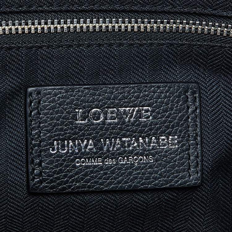 Pre Owned Loewe X Junya Watanabe Multicolour Denim and Leather Amazona Briefcase