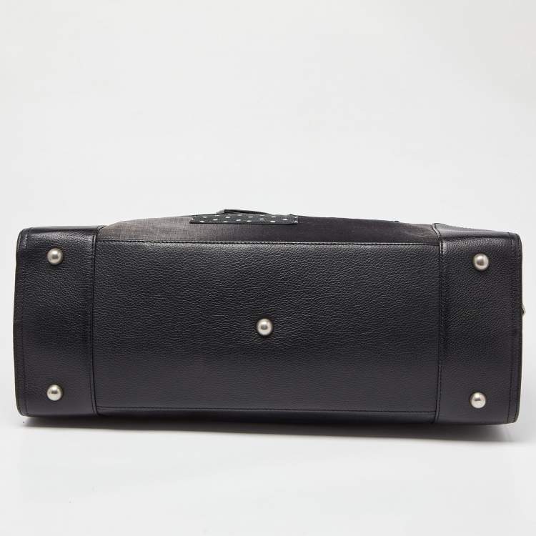 Pre Owned Loewe X Junya Watanabe Multicolour Denim and Leather Amazona Briefcase