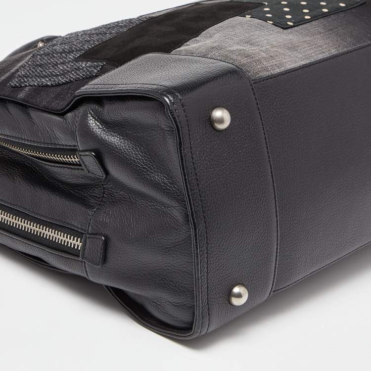 Pre Owned Loewe X Junya Watanabe Multicolour Denim and Leather Amazona Briefcase