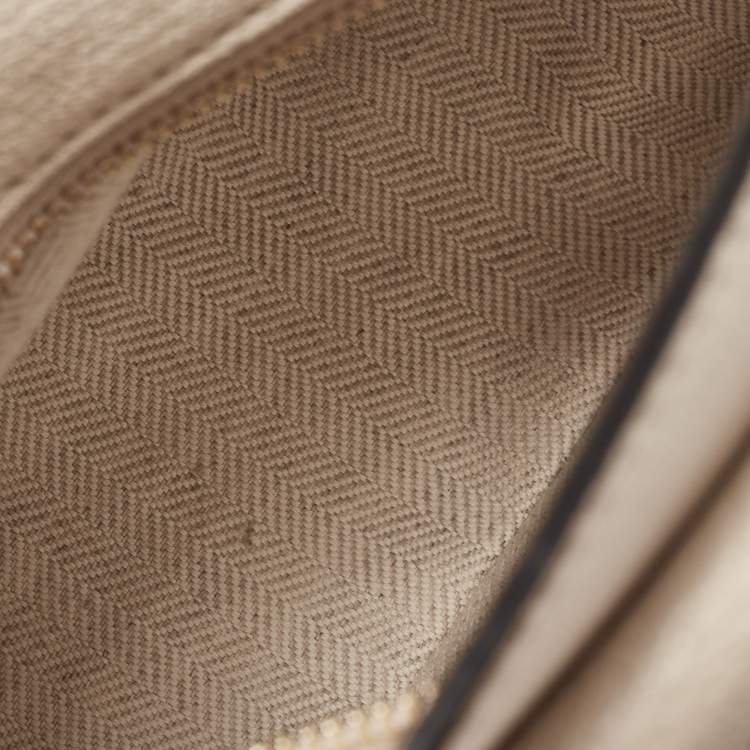 Pre Owned Loewe Cream Leather Mini Puzzle Top  Handle Bag