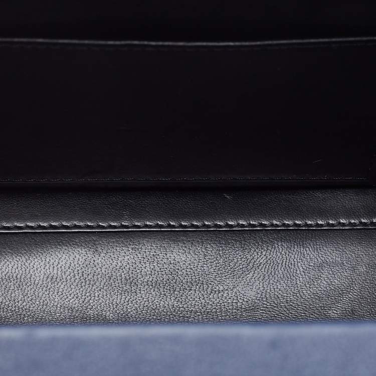 Pre Owned Loewe Navy Blue Leather Small Paris Postal Bag