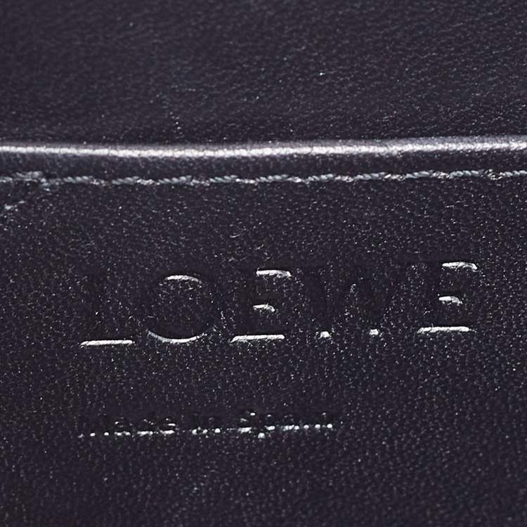 Pre Owned Loewe Navy Blue Leather Small Paris Postal Bag