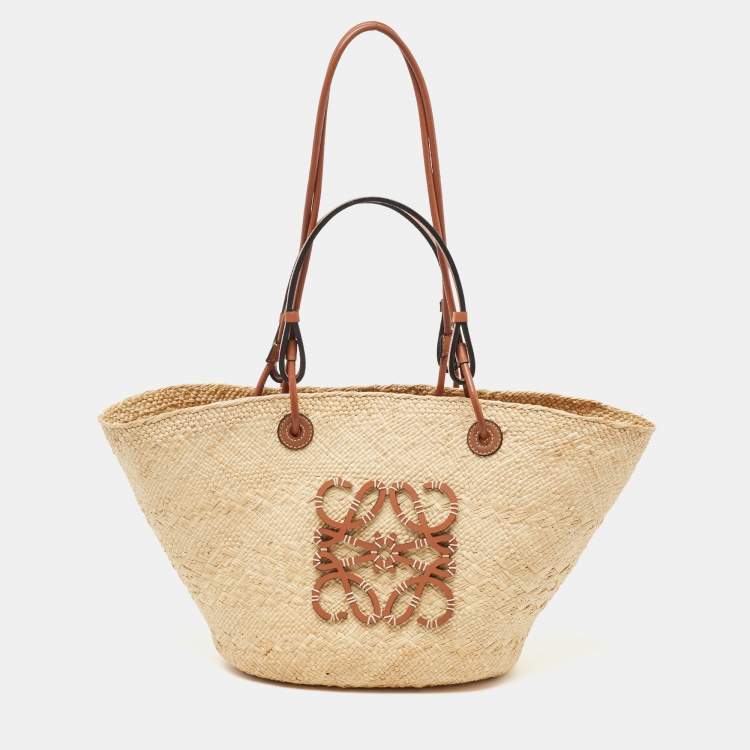 Pre Owned Loewe Beige Raffia Eco-Friendly Tote 