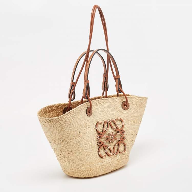 Pre Owned Loewe Beige Raffia Eco-Friendly Tote 