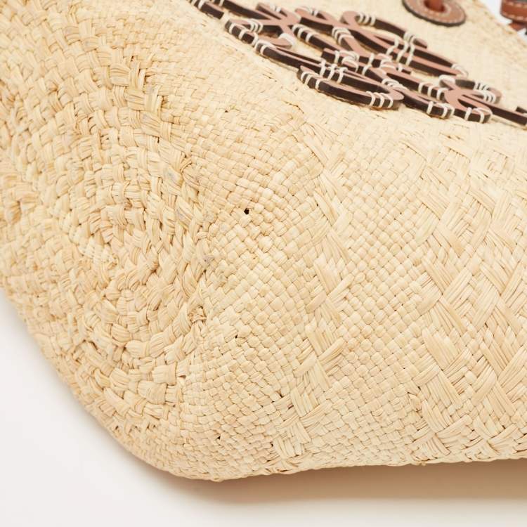 Pre Owned Loewe Beige Raffia Eco-Friendly Tote 
