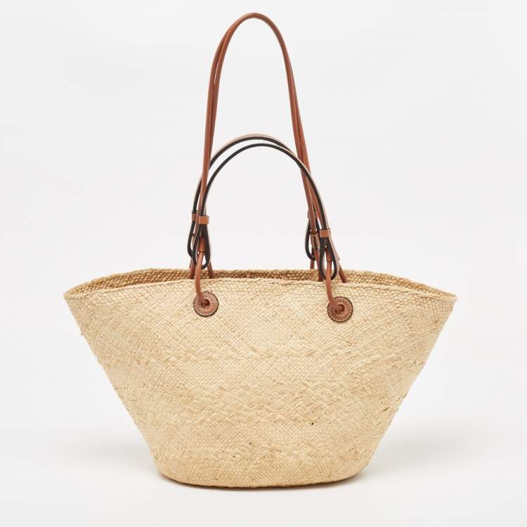 Pre Owned Loewe Beige Raffia Eco-Friendly Tote 