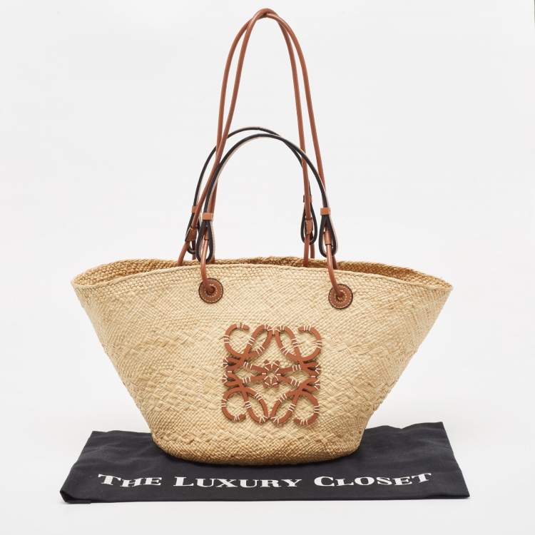 Pre Owned Loewe Beige Raffia Eco-Friendly Tote 
