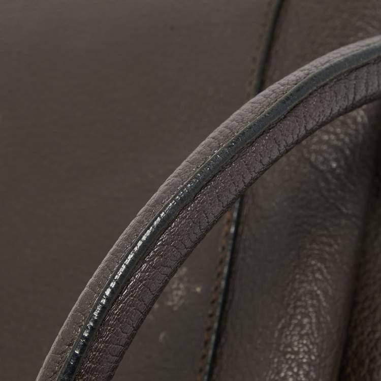 Pre Owned Loewe Brown Leather Wood Handle Amazona 36 Bag