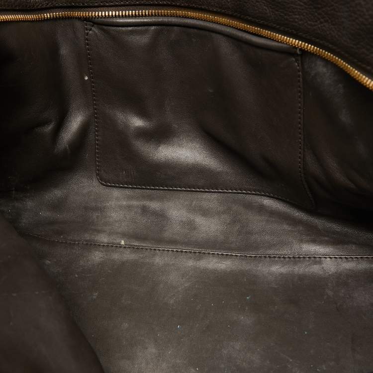 Pre Owned Loewe Brown Leather Wood Handle Amazona 36 Bag
