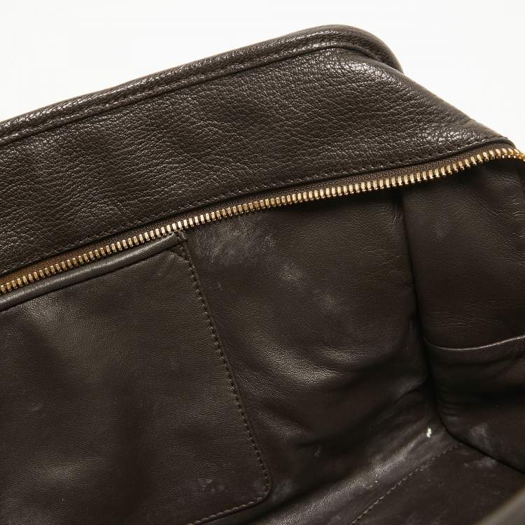 Pre Owned Loewe Brown Leather Wood Handle Amazona 36 Bag
