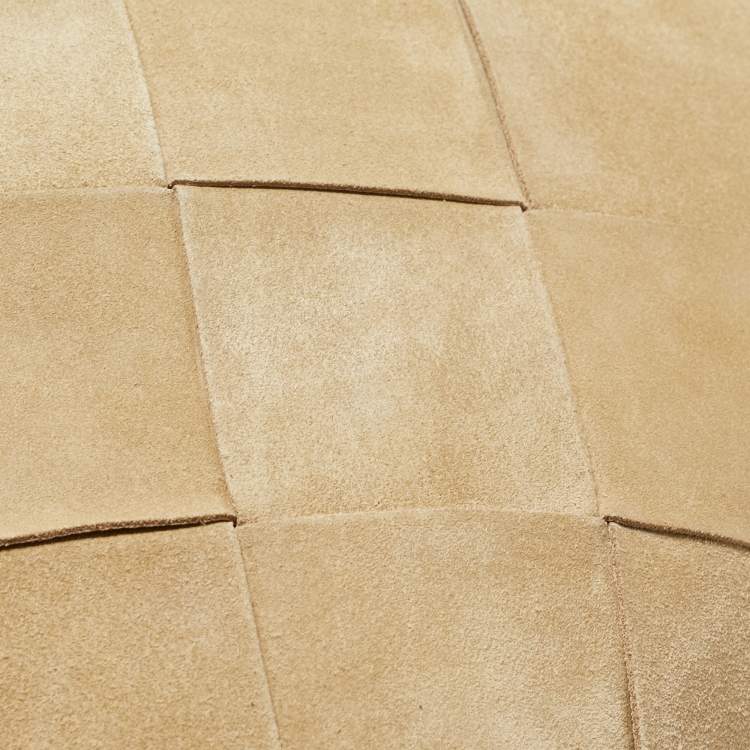 Pre Owned Loewe Brown/Cream Woven Leather and Suede Amazona 36 Bag