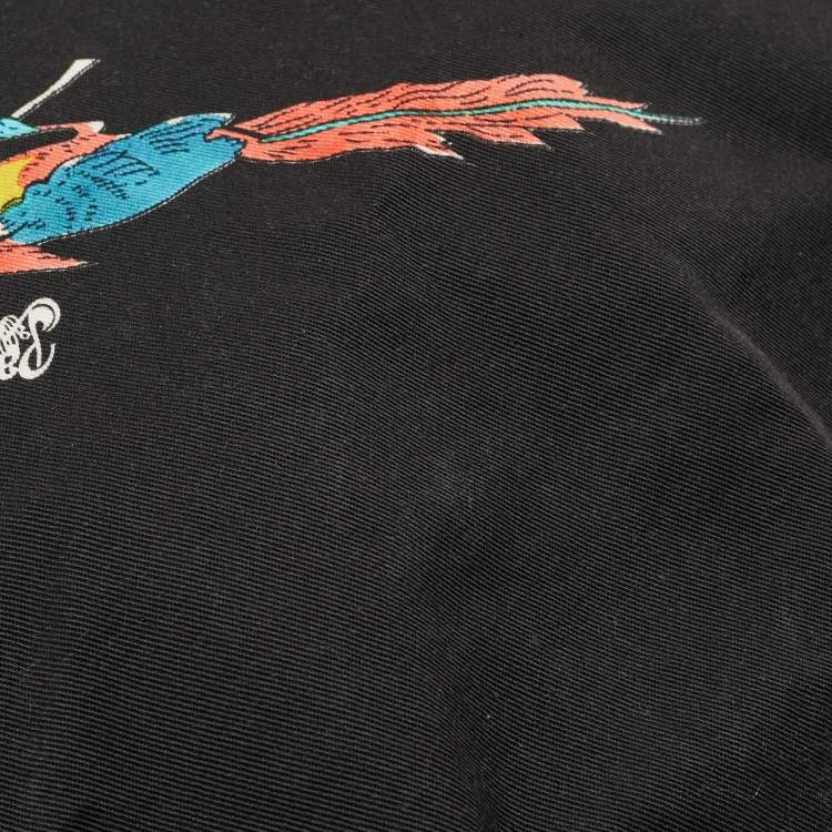 Pre Owned Loewe Black/White Canvas Parrot Drawstring Pouch
