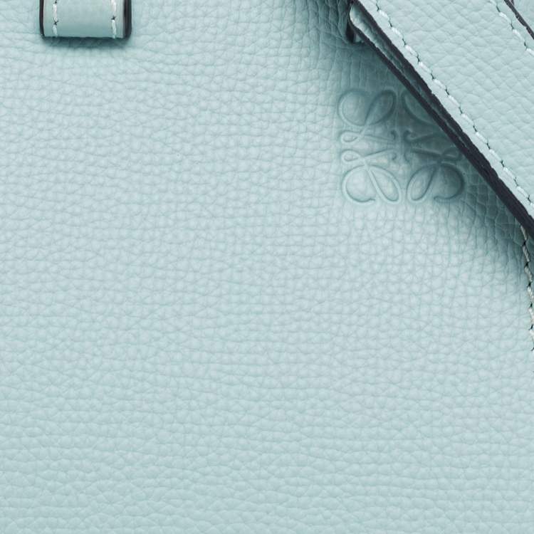 Pre Owned Loewe Ice Blue Leather Mini Hammock Drawstring Bag