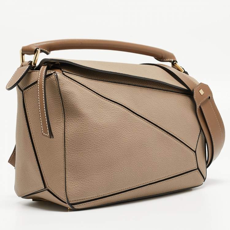 Pre Owned Loewe Brown Leather Medium Puzzle Shoulder Bag