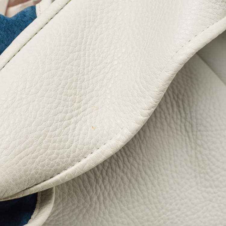Pre Owned Loewe White Leather Calle Hobo