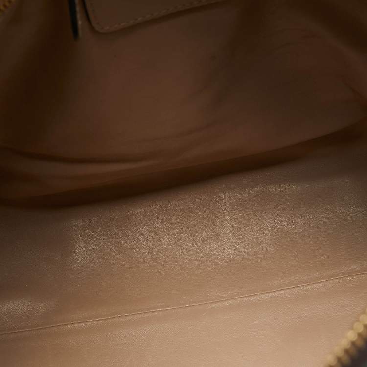 Pre Owned Loewe Black/Beige Python and Leather Amazona 75 Satchel