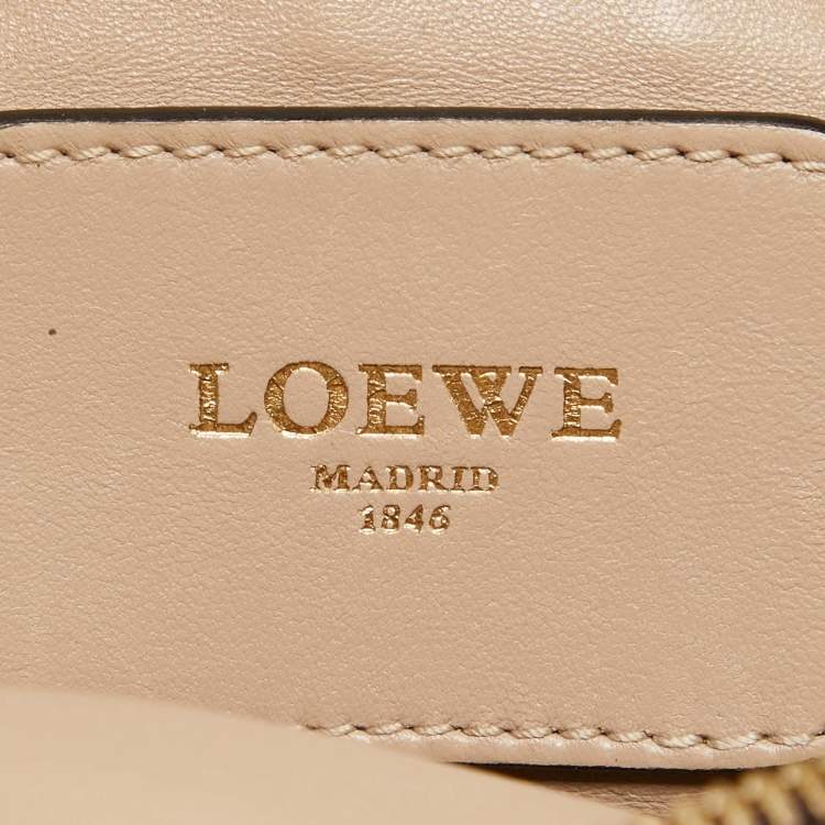 Pre Owned Loewe Black/Beige Python and Leather Amazona 75 Satchel