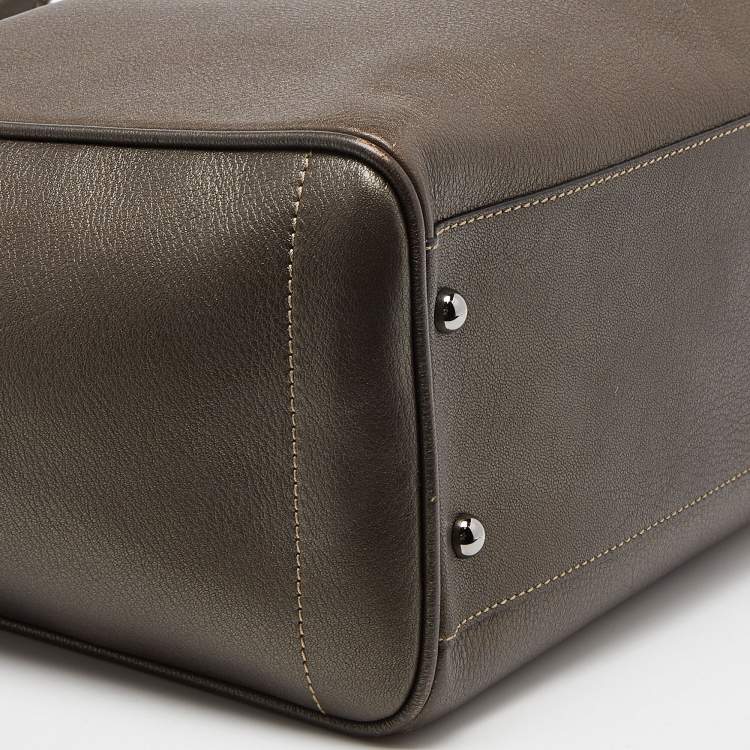 Pre Owned Loewe Metallic Brown Leather Heritage Shopper Tote