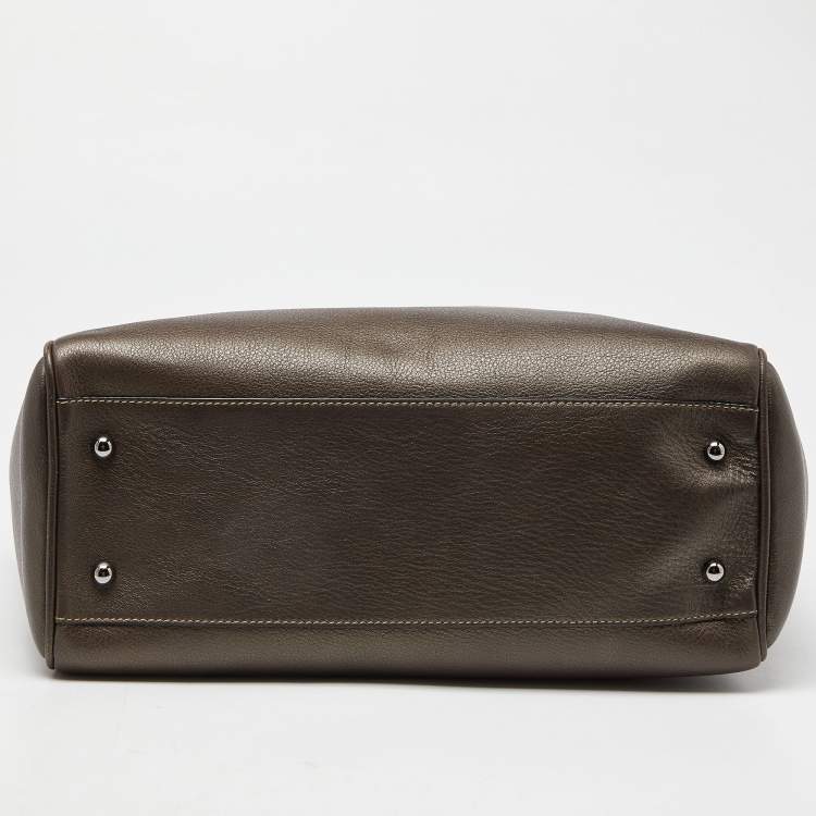 Pre Owned Loewe Metallic Brown Leather Heritage Shopper Tote
