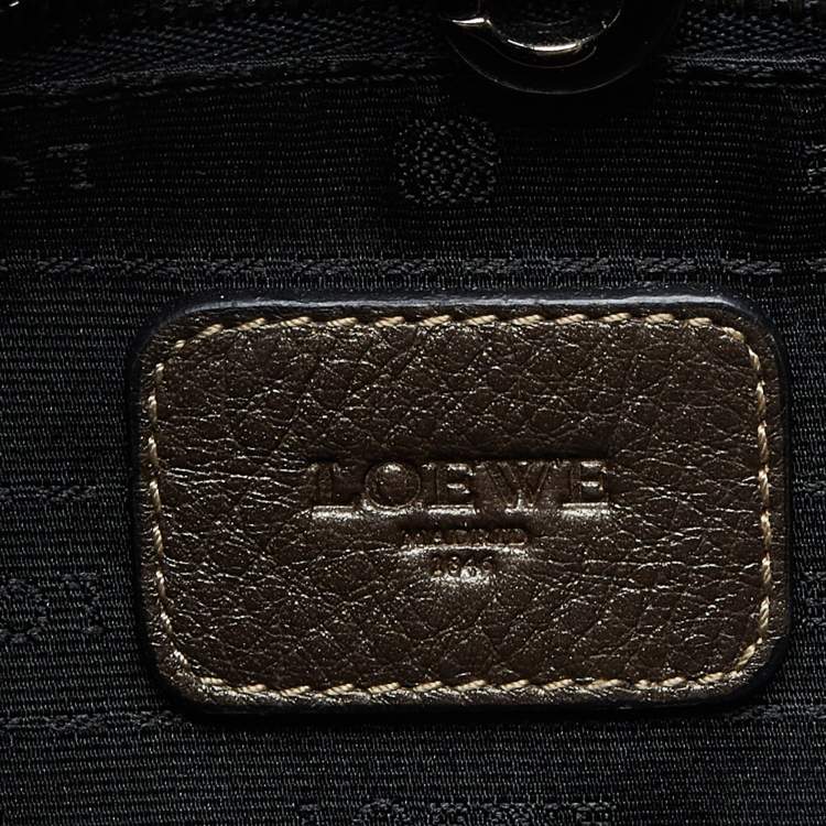 Pre Owned Loewe Metallic Brown Leather Heritage Shopper Tote