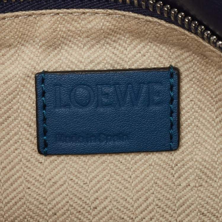 Pre Owned Loewe Blue Leather Small Puzzle Shoulder Bag