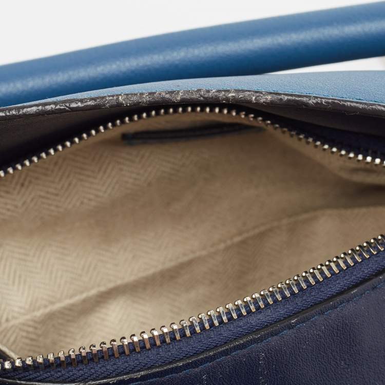 Pre Owned Loewe Blue Leather Small Puzzle Shoulder Bag
