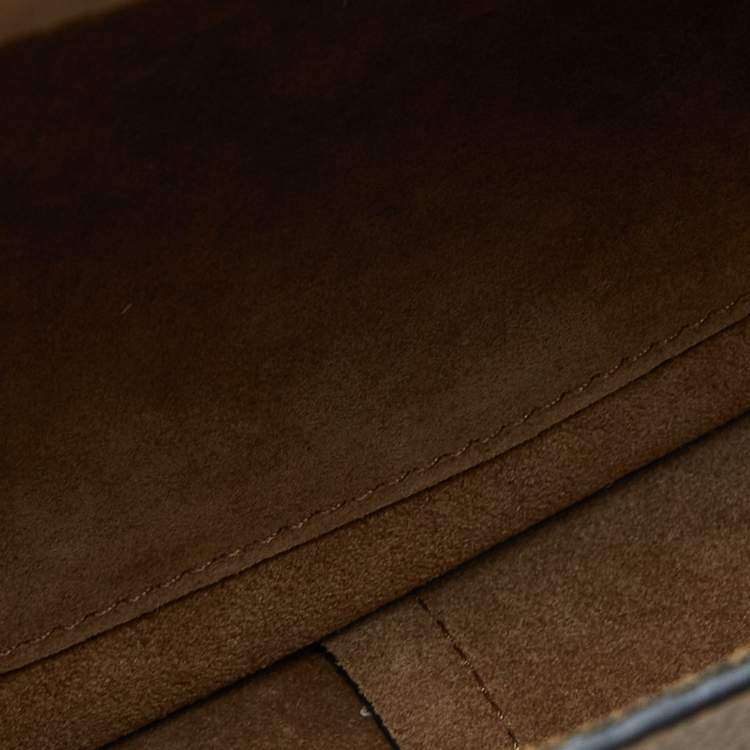 Pre Owned Loewe Beige/Black Leather Mini Gate Crossbody Bag
