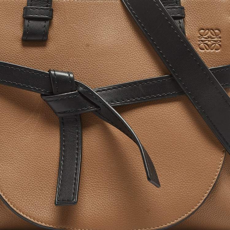Pre Owned Loewe Brown/Black Leather Gate Tote
