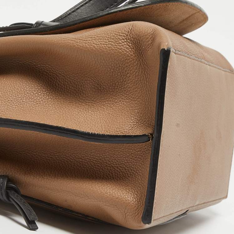 Pre Owned Loewe Brown/Black Leather Gate Tote