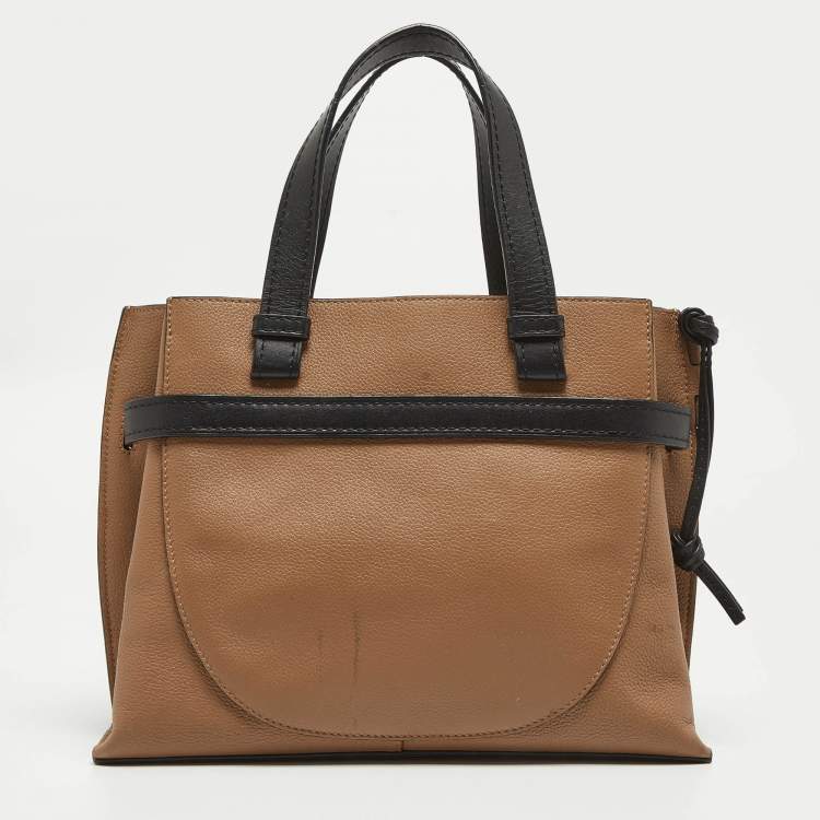 Pre Owned Loewe Brown/Black Leather Gate Tote