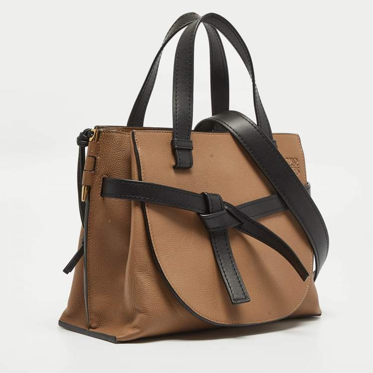 Pre Owned Loewe Brown/Black Leather Gate Tote