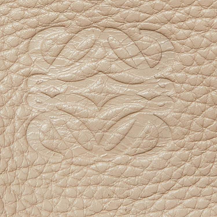Pre Owned Loewe Beige Leather Buckle Flap Satchel