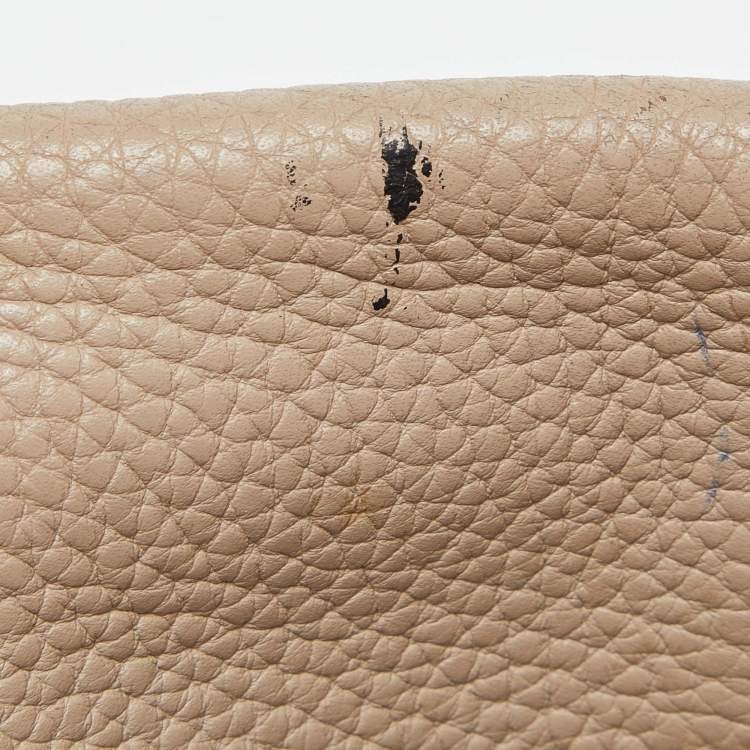 Pre Owned Loewe Beige Leather Buckle Flap Satchel