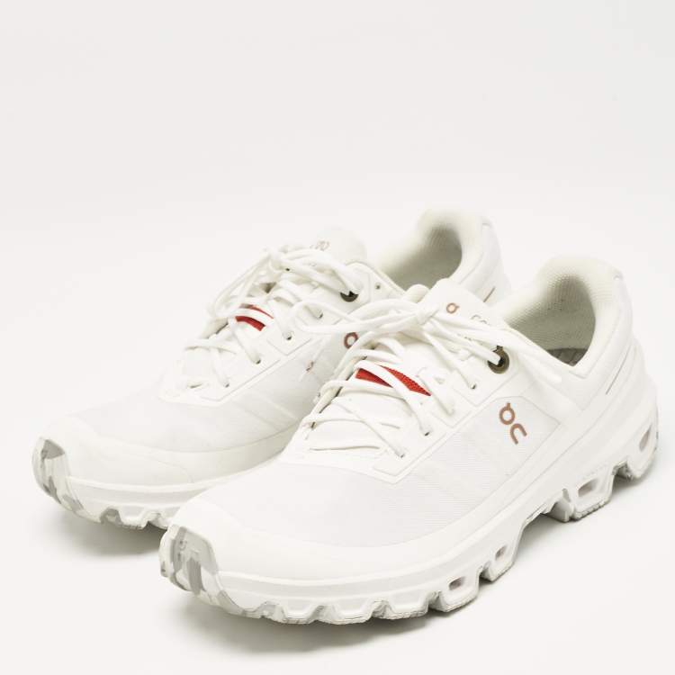 Pre Owned Loewe White Leather and Mesh Polyester Lace Up Sneakers Size 38         
