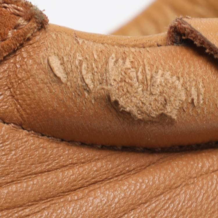 Pre Owned Loewe Brown Leather and Suede Low Top Sneakers Size 39