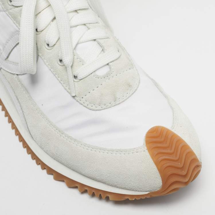 Pre Owned Loewe White Fabric, Suede and Leather Flow Low Top Sneakers Size 39