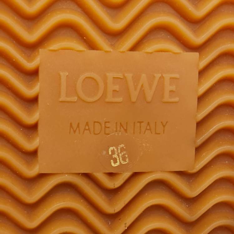 Pre Owned Loewe Beige Suede and Nylon Flow Runner Sneakers Size 36