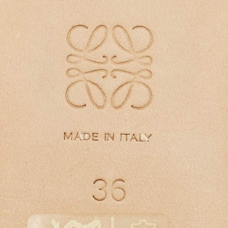 Pre Owned Loewe Black Leather Anagram Lace Up Sneakers Size 36