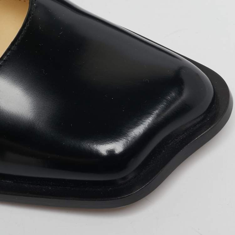 Pre Owned Loewe Onda Size 39 Black Leather Slingback  Pumps