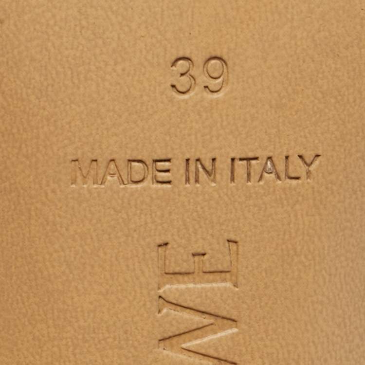 Pre Owned Loewe Pebble Size 39 Black Leather Slide Sandals