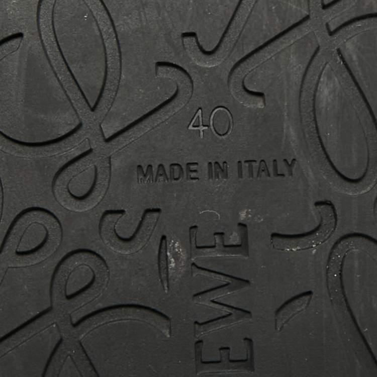 Pre Owned Loewe Ease Size 40 Black Leather Slingback Sandals