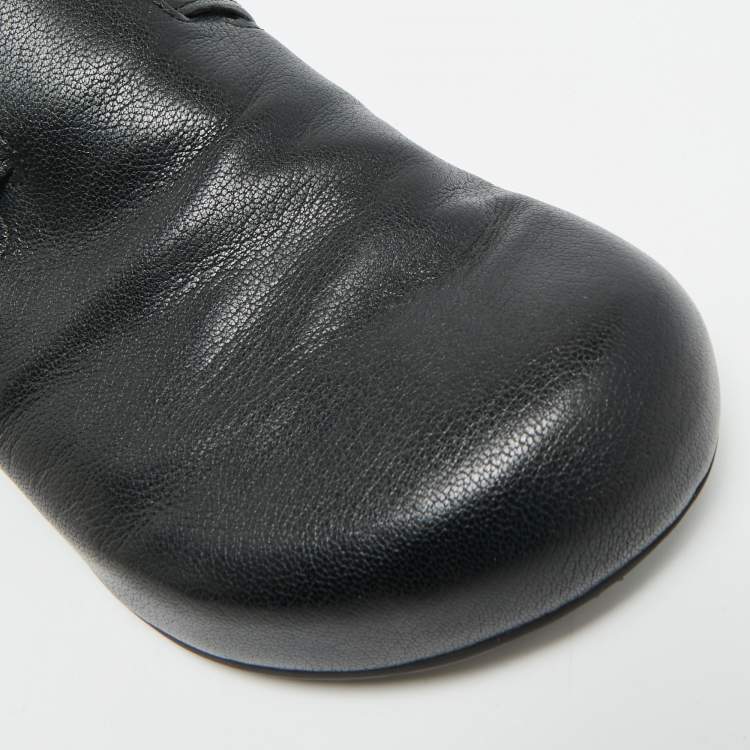 Pre Owned Loewe Ease Size 40 Black Leather Slingback Sandals