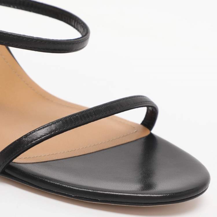 Pre Owned Loewe Size 40 Black Leather Slide Sandals