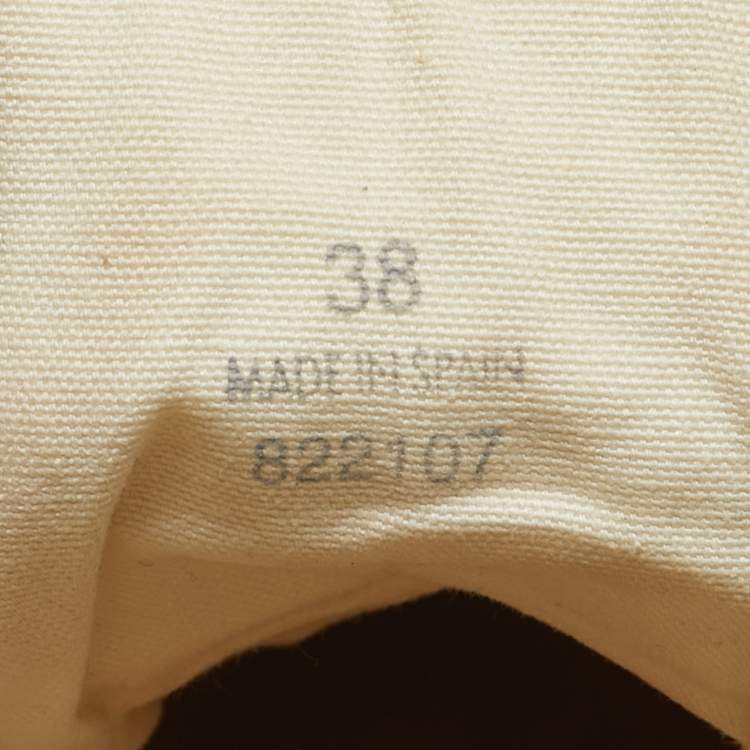 Pre Owned Loewe Anagram Size 38 Beige/Brown Canvas and Leather High Top Sneakers